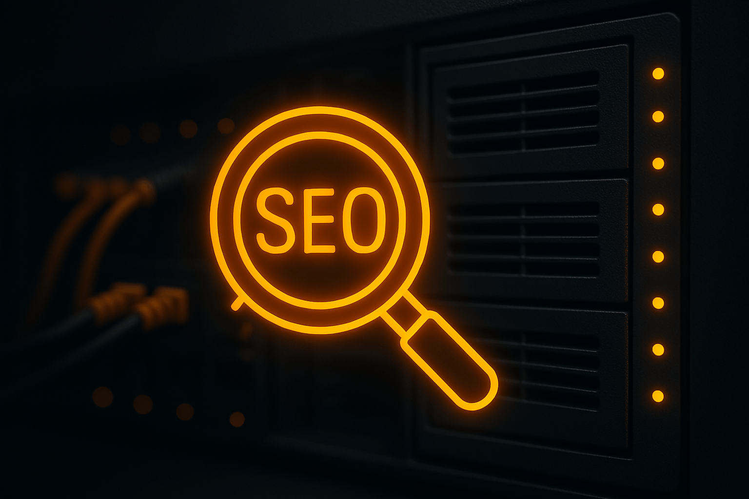 Ikona powiększenia z napisem SEO