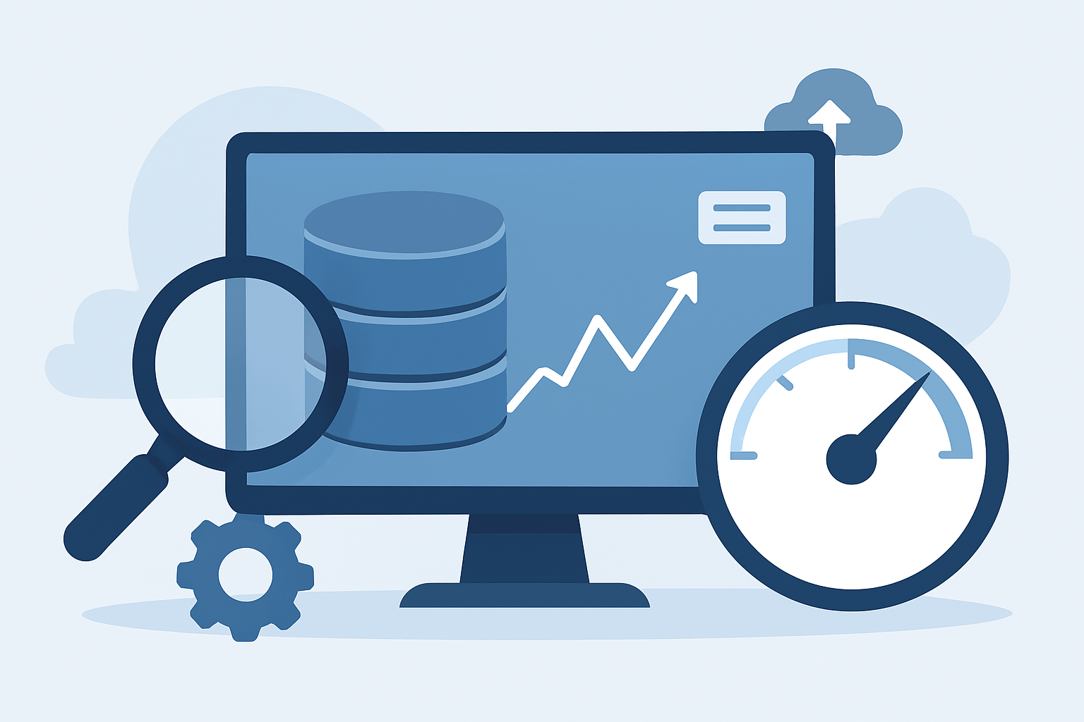 Wykres wzrostu danych na ekranie komputera
