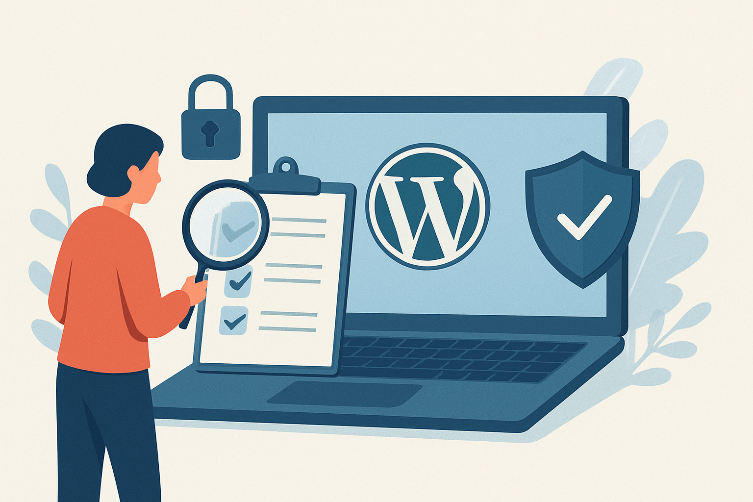 Osoba przeglądająca WordPress na laptopie