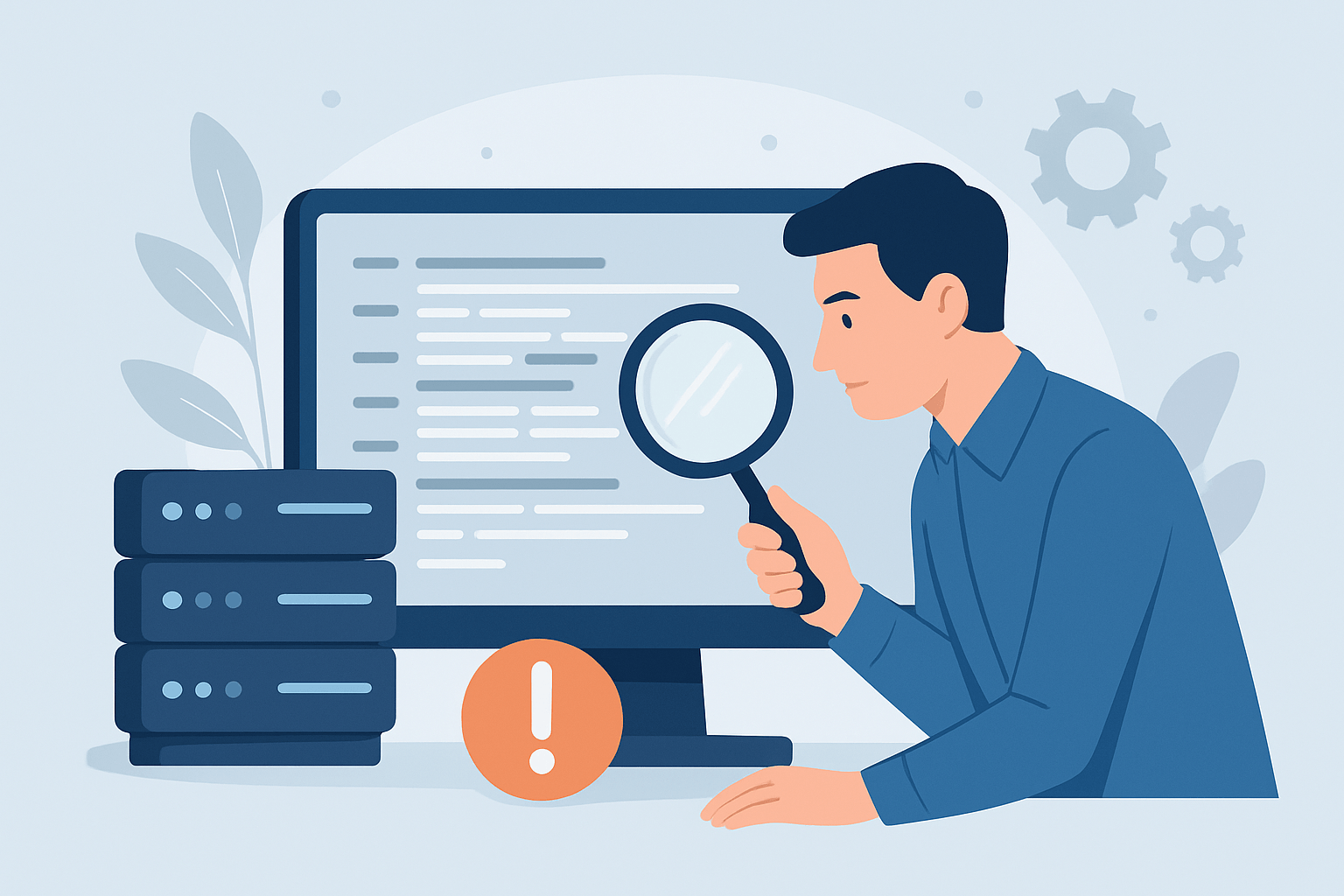 Mężczyzna analizujący dane na komputerze