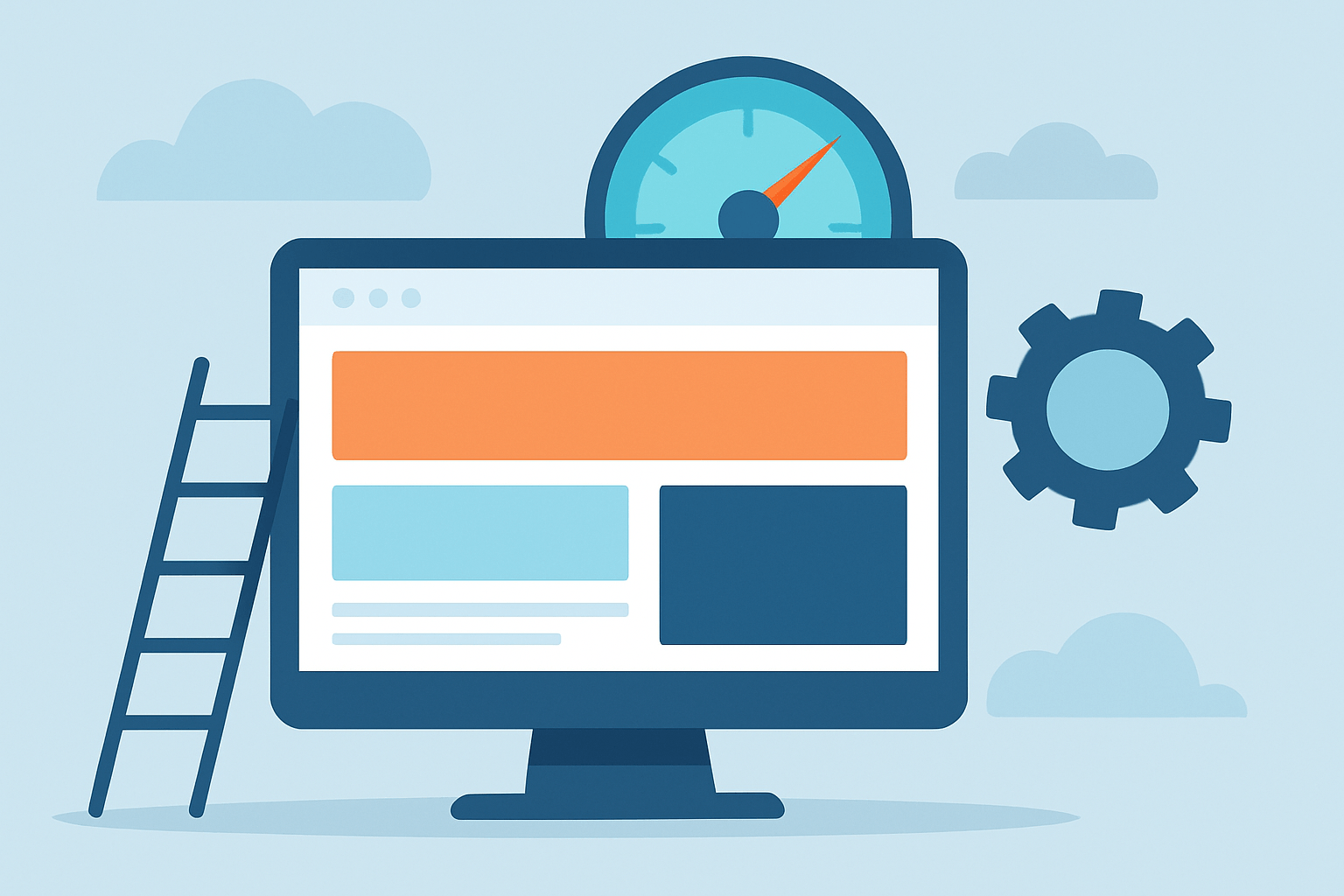 Komputer z wykresami i narzędziami