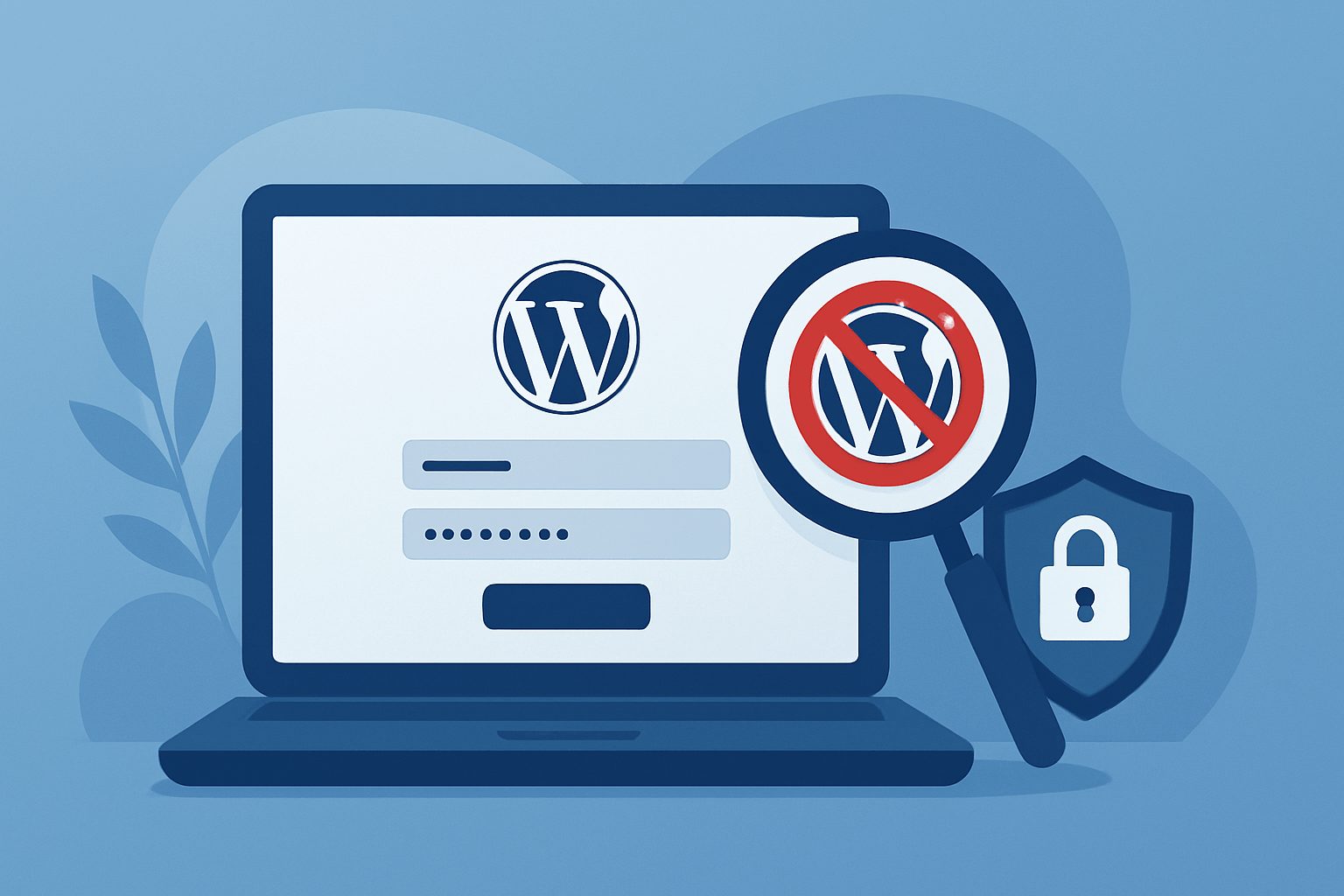 Logowanie WordPress z ikoną bezpieczeństwa