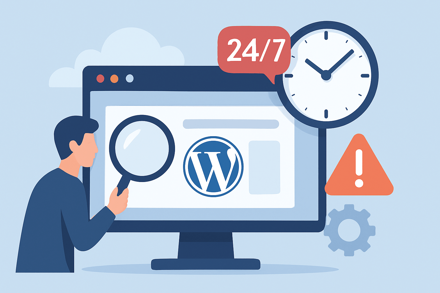 Użytkownik przeszukuje stronę WordPress