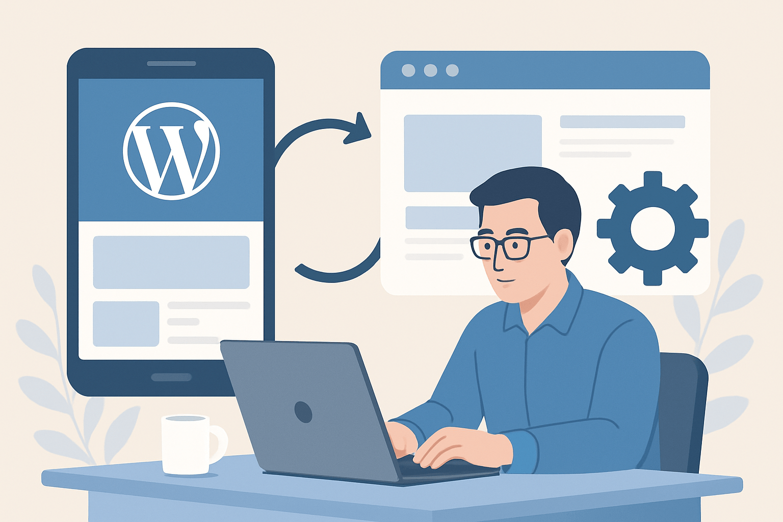 Mężczyzna pracujący na laptopie