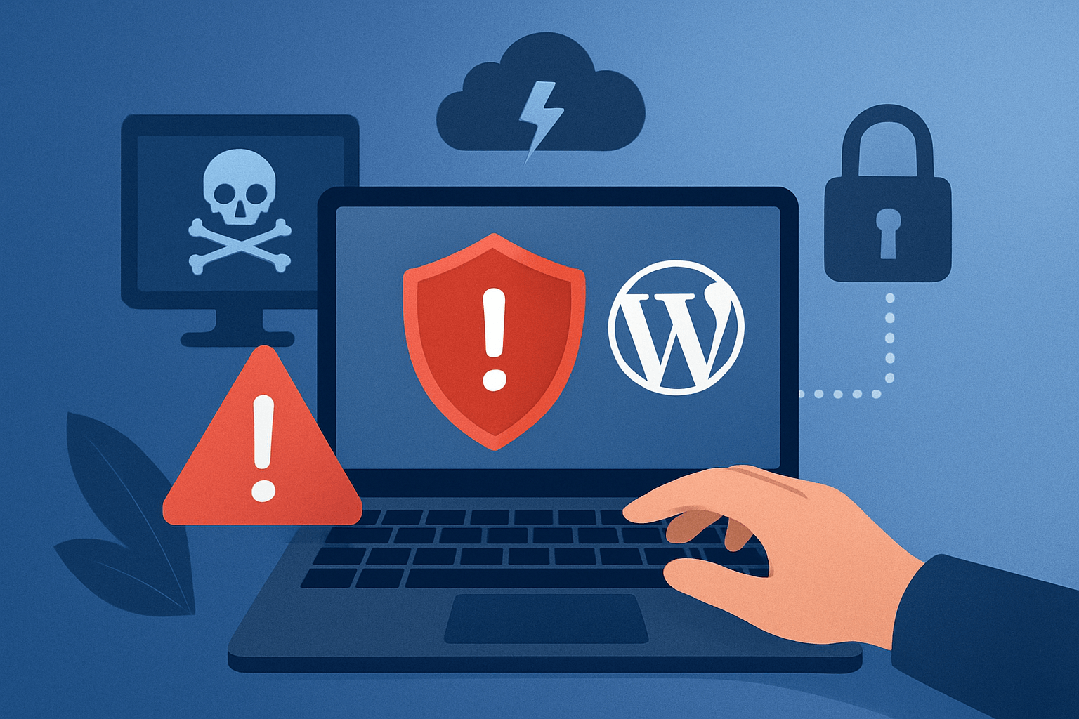 Zagrożenia w internecie na laptopie