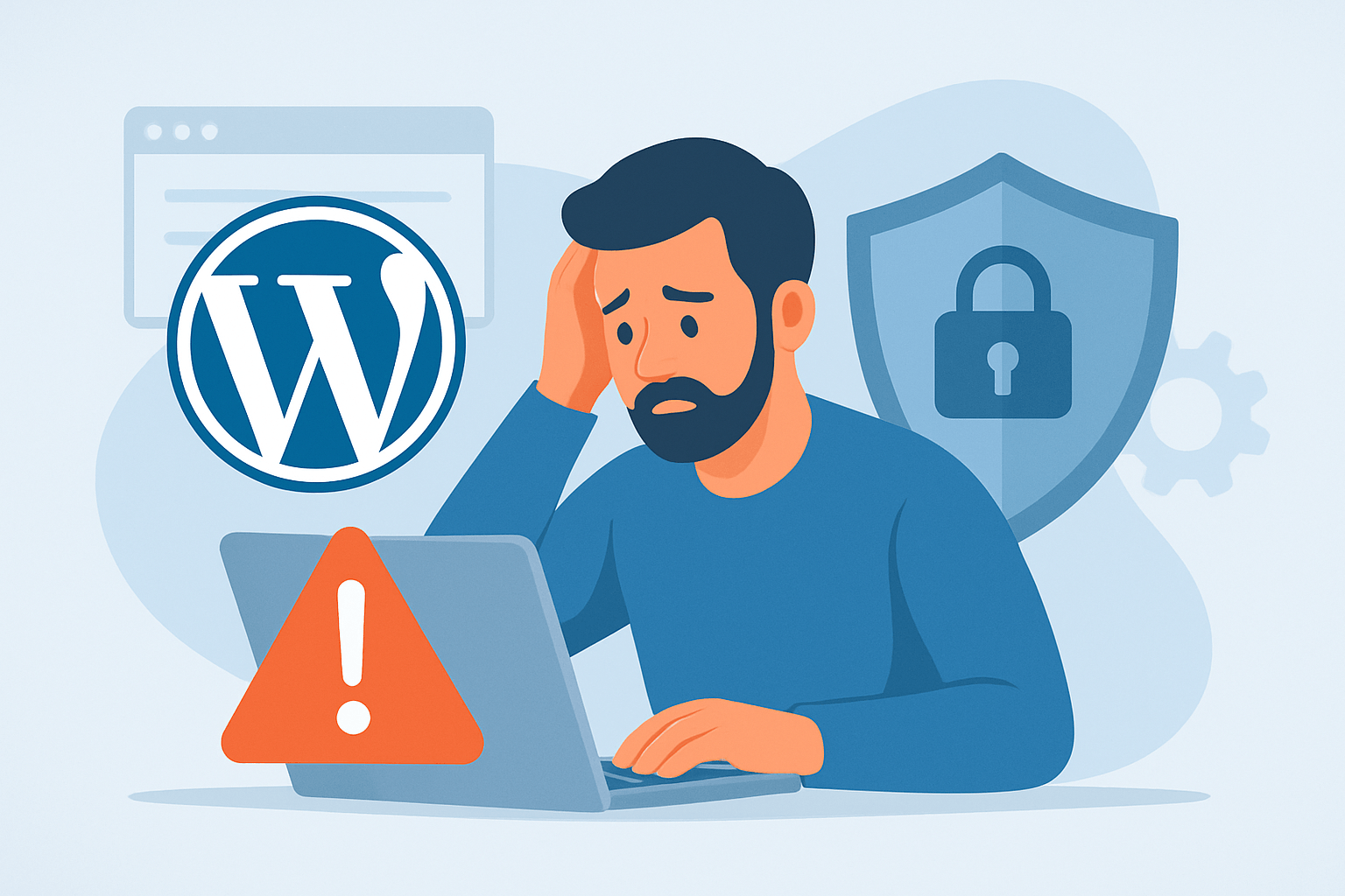 Zmartwiony mężczyzna przy komputerze