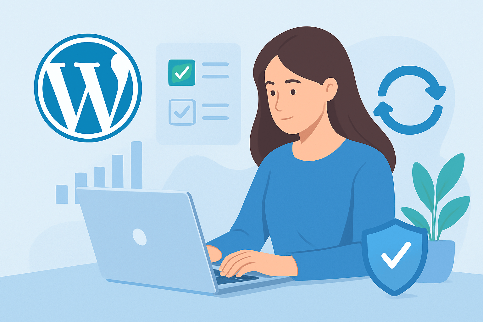 Osoba pracująca na laptopie z WordPress