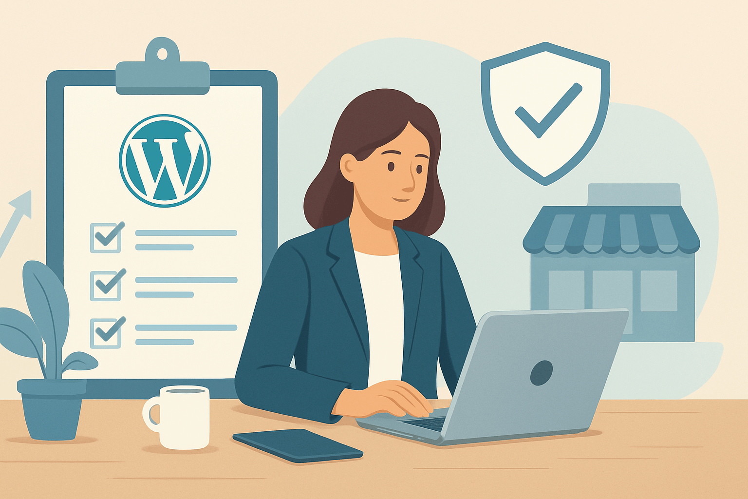 Kobieta pracująca na laptopie przy biurku