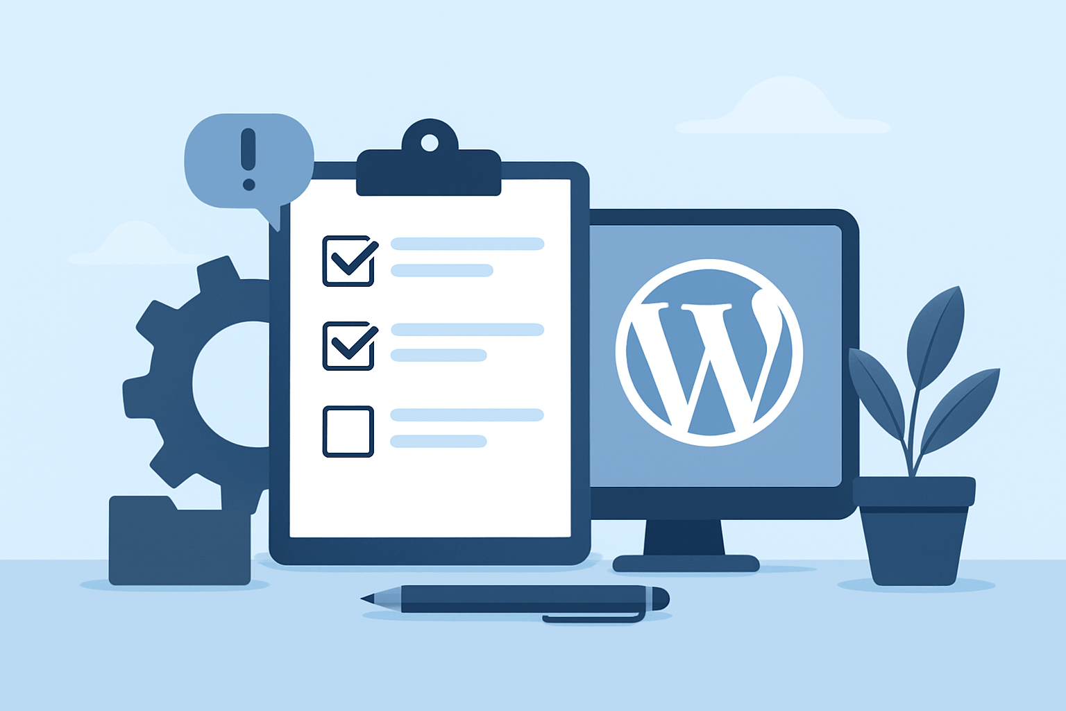 Obrazek związany z WordPress i checklistą