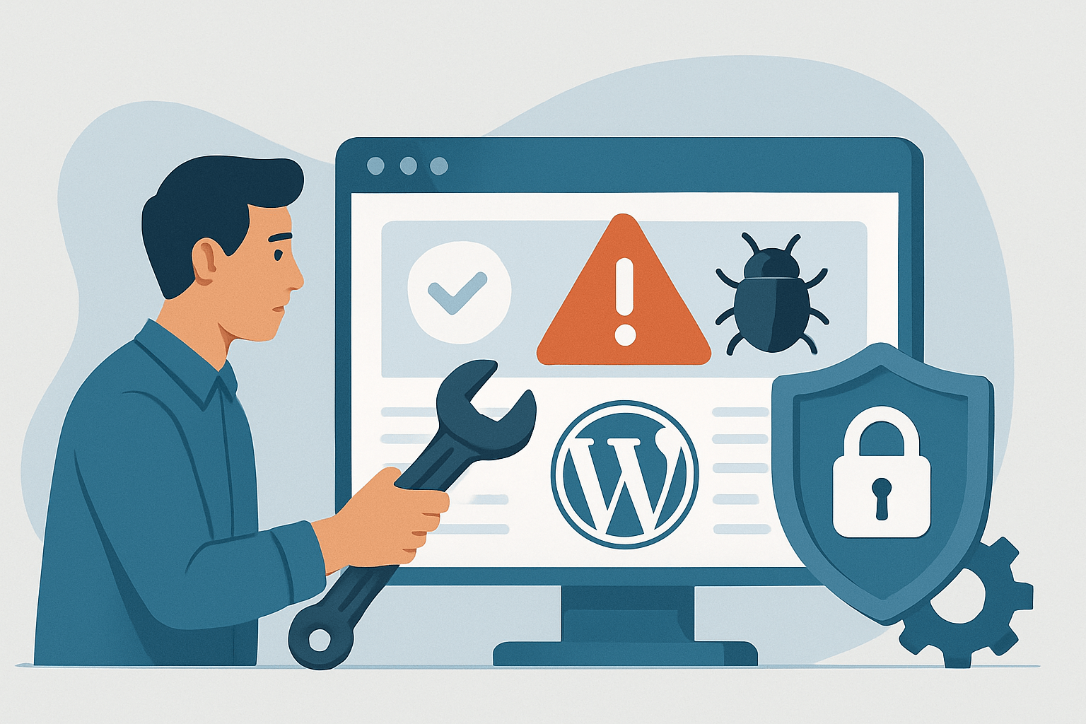 Specjalista naprawia bezpieczeństwo strony WordPress
